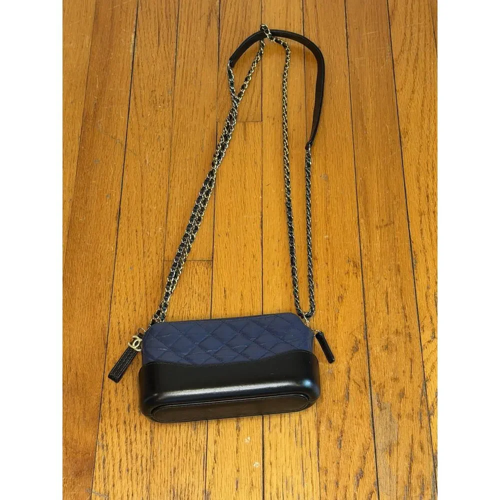 Chanel Gabrielle Womens Small Crossbody Blue Leather - Picture 2 of 16